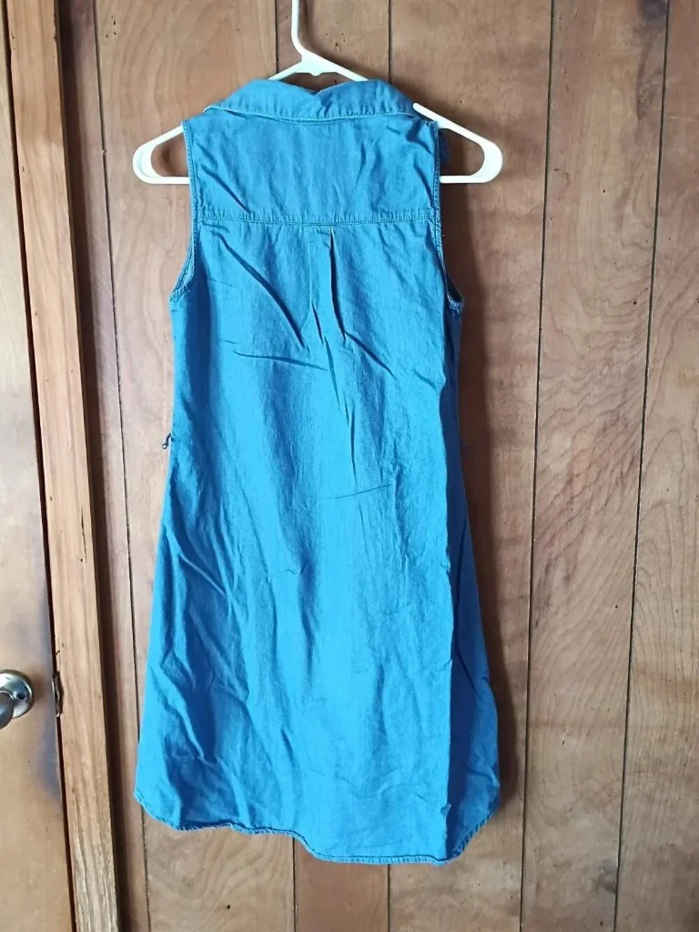 Faded Glory Blue Cotton Sleeveless Shift Dress Size Small Casual Summer - Picture 4 of 4